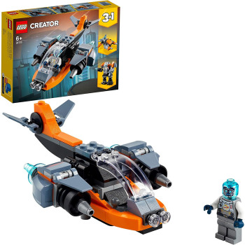 LEGO 31111 Creator 3 In 1 Cyber Drone Building Set With Cyber Mech And Scooter, Space Toys For Kids 6 Years Old
