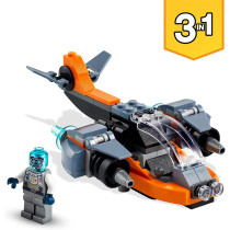 LEGO 31111 Creator 3 In 1 Cyber Drone Building Set With Cyber Mech And Scooter, Space Toys For Kids 6 Years Old