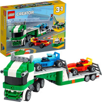 LEGO 31113 Creator 3 In 1 Race Car Transporter Toy Truck With Trailer, Crane And Tugboat Building Set