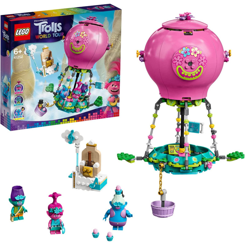 LEGO 41252 Trolls World Tour Poppy'S Hot Air Balloon Adventure Playset With Poppy, Branch, Biggie And Mr Dinkles