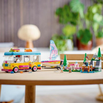 LEGO 41681 Friends Forest Camper Van And Sailboat Camping Adventure Building Set With Boat Toy And Raccoon Animal Figure, New 2021
