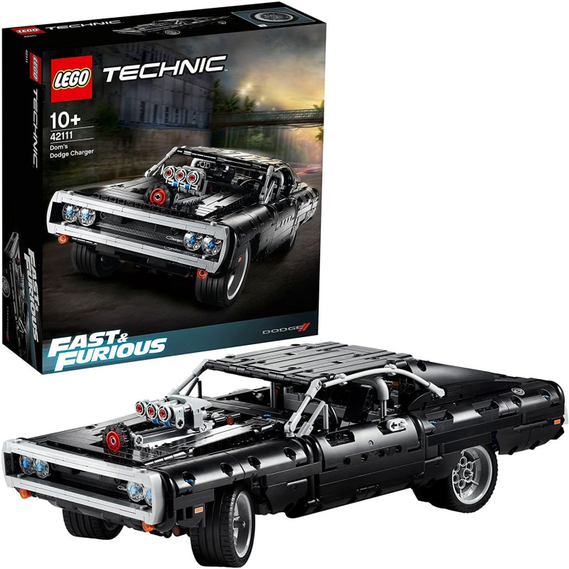 LEGO 42111 Technic Fast & Furious Dom's Dodge Charger Racing Car Model, Iconic Collector's Building Set