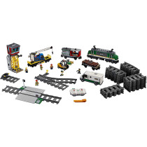 LEGO 60198 City Cargo Train Set Battery Powered Engine For 6 Year Old, Rc Bluetooth Connection, 3 Wagons, Tracks And Accessories