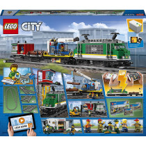 LEGO 60198 City Cargo Train Set Battery Powered Engine For 6 Year Old, Rc Bluetooth Connection, 3 Wagons, Tracks And Accessories