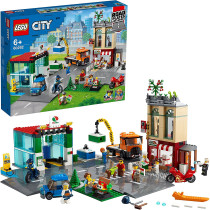 LEGO 60292 City Town Centre Building Set With Toy Motorbike, Bike, Truck, Road Plates And 8 Minifigures