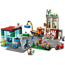 LEGO 60292 City Town Centre Building Set With Toy Motorbike, Bike, Truck, Road Plates And 8 Minifigures