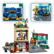 LEGO 60292 City Town Centre Building Set With Toy Motorbike, Bike, Truck, Road Plates And 8 Minifigures
