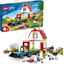 LEGO 60346 City Barn & Farm Animals Toys, Set with Tractor and Trailer, Sheep, Cow and Pig plus Babies Figures, Learning Toys for Kids Age 4 Plus