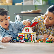 LEGO 60346 City Barn & Farm Animals Toys, Set with Tractor and Trailer, Sheep, Cow and Pig plus Babies Figures, Learning Toys for Kids Age 4 Plus