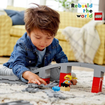 LEGO 10872 Duplo Town Train Bridge And Tracks Building Bricks Set With Horn Sound Action Brick