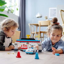 LEGO 10947 Duplo Town Race Cars Toy For Toddlers 2 + Years Old, Push And Go Racer Vehicles Set For Preschool Kids, New 2021
