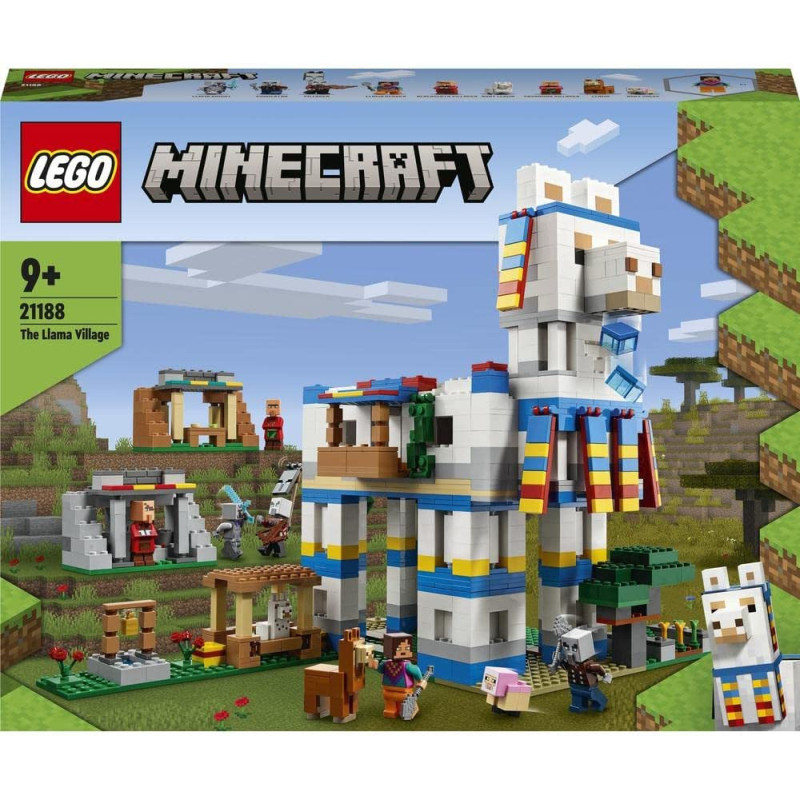 LEGO 21188 Minecraft The Llama Village Toy Farm House Building Set With 6 Modules, Plus Villagers And Animal Figures, Gift Idea For Kids