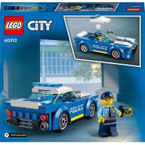 LEGO City Police Car 60312 Building Kit For Kids Aged 5 And Up  Includes A Police Officer Minifigure With A Toy Flashlight And A Police Cap (94 Pieces)