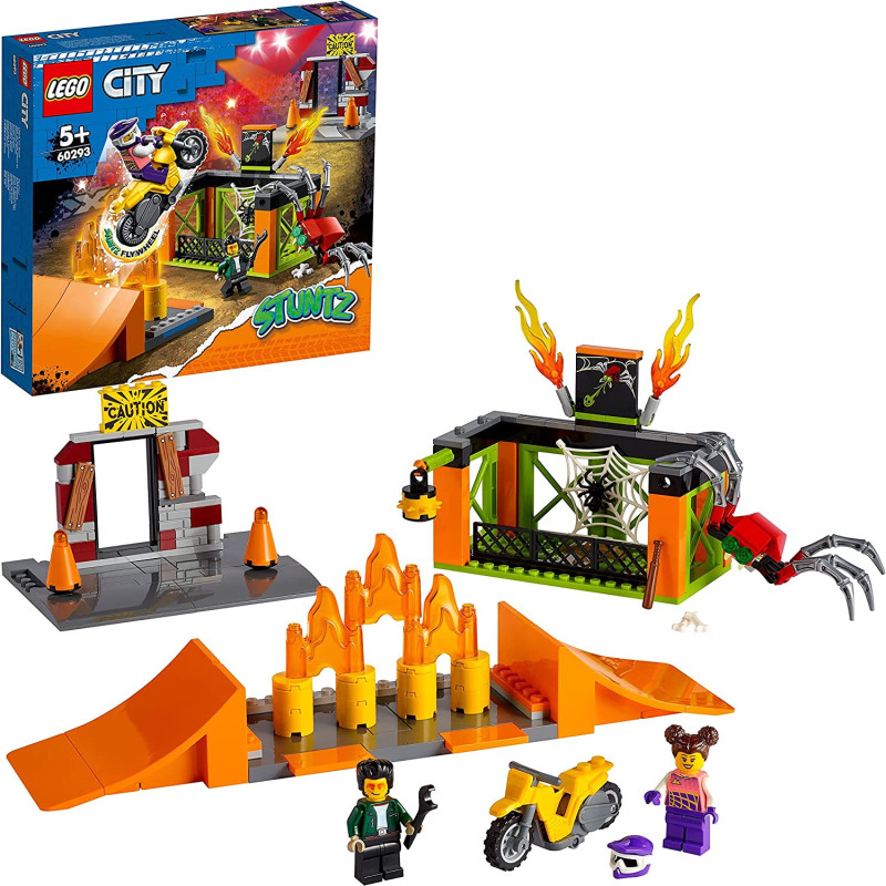 LEGO City Stunt Park 60293 Building Kit Cool Flywheel-Powered Stunt Bike Toy For Kids (170 Pieces)