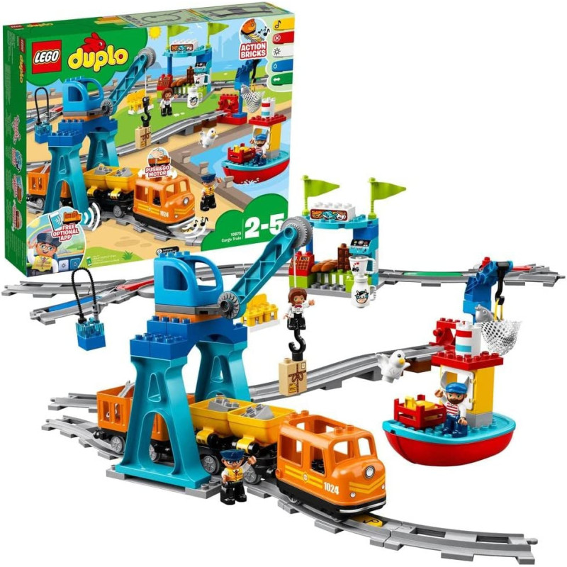 LEGO Duplo Cargo Train 10875 Battery-Operated Building Blocks Set, Best Engineering And Stem Toy For Toddlers (105 Pieces)