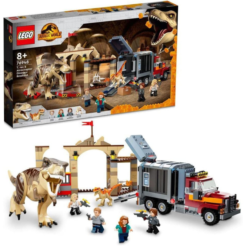 LEGO Jurassic World T. Rex & Atrociraptor Dinosaur Breakout 76948