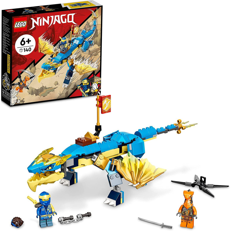 LEGO Ninjago Jay'S Thunder Dragon Evo 71760 Playset Featuring A Posable Dragon Toy, Ninjago Jay And A Snake Toy Building Kit For Kids Aged 6+ (140 Pieces)