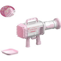 LIMOS Gatling Bubble Machine for Toddlers,60-Hole Rocket Launcher Shape Bubble Maker,Cool Automatic Gatling Bubble Maker Gun, (Pink)