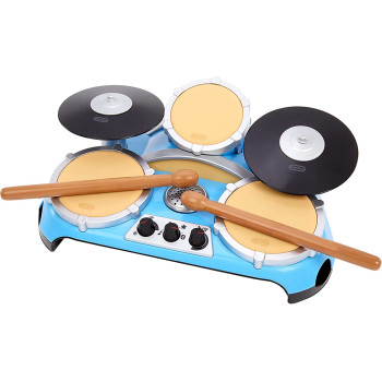 little Tikes 654824EUC My Real Jam Schlagzeug-Spielzeugtrommeln mit Sticks & Koffer-Vier Spielmodi, Lautstarkeregelung, Bluetooth-Konnektivitat