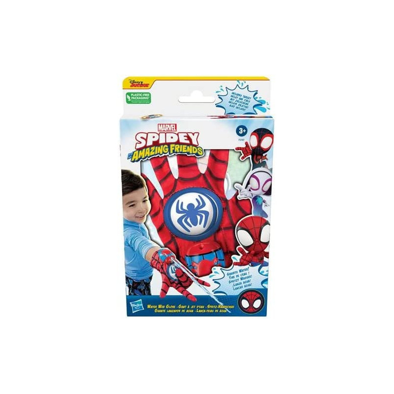 Spidey And His Amazing Friends Marvel Water Web Glove, Preschool Water Toy with Green Goblin Target for Kids Ages 3 Up, Multi color
