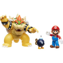 Super Mario 64515 de Figuras Nintendo Diorama Mario vs Browser-Incluye BOM-OMB para darle Mayor emocion Brothers Bros, y Bob Action Figures, Lava Battle Set,Yellow,18 centimeters
