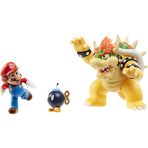 Super Mario 64515 de Figuras Nintendo Diorama Mario vs Browser-Incluye BOM-OMB para darle Mayor emocion Brothers Bros, y Bob Action Figures, Lava Battle Set,Yellow,18 centimeters