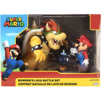 Super Mario 64515 de Figuras Nintendo Diorama Mario vs Browser-Incluye BOM-OMB para darle Mayor emocion Brothers Bros, y Bob Action Figures, Lava Battle Set,Yellow,18 centimeters