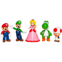 Super Mario Mario, Luigi, Princess Peach, Yoshi & Toad Exclusive 2.5-Inch Mini Figure 5-Pack