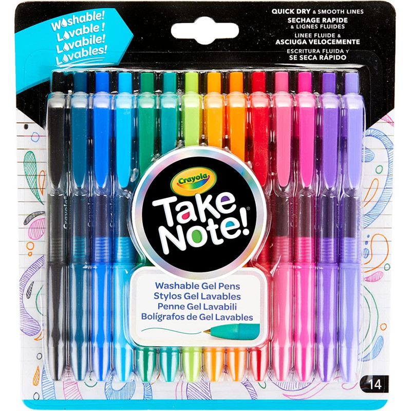 CRAYOLA Take Note! Washable Gel Pens 14 Ct