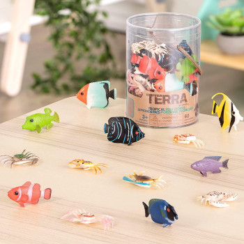 Terra by Battat - Tropical Fish World - Assorted Miniature Sea Animals, Toy Fish, & Tropical Fish Toys. Ideal Cake Toppers For Toddlers 3 & Up (60 Pc), Multicolor