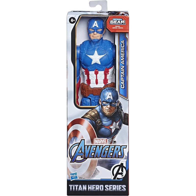 Titan Hero Series Captain America Action Figure, 30 cm Toy, Inspired by Marvel Universe, For Kids Aged From 4 Years
