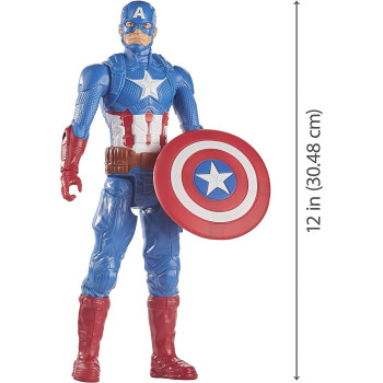 Titan Hero Series Captain America Action Figure, 30 cm Toy, Inspired by Marvel Universe, For Kids Aged From 4 Years