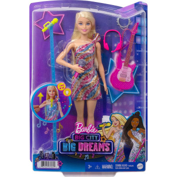 Barbie Music Malibu Feature Doll English Speaking, Gift for 3 to 7 Year Olds GYJ21, Multi colour