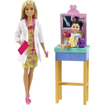 Barbie Pediatrician Playset, Blonde Doll (12-In/30.40-Cm), Ages 3 Years Old & Up Gtn51