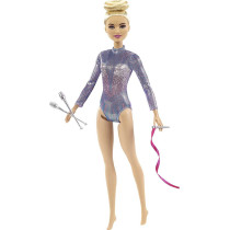 Barbie Rhythmic Gymnast Blonde Doll (12-in/30.40-cm), Leotard & Accessories GTN65