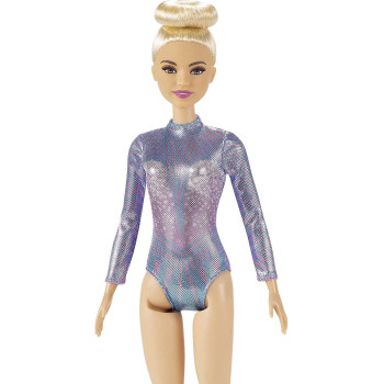 Barbie Rhythmic Gymnast Blonde Doll (12-in/30.40-cm), Leotard & Accessories GTN65