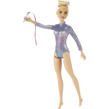 Barbie Rhythmic Gymnast Blonde Doll (12-in/30.40-cm), Leotard & Accessories GTN65