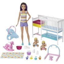 Barbie Skipper Babysitters Inc. Nap 'n' Nurture Nursery Playset with Dolls, Furniture and 10+ Pieces GFL38
