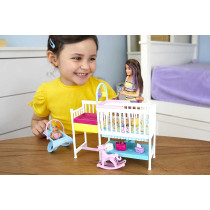 Barbie Skipper Babysitters Inc. Nap 'n' Nurture Nursery Playset with Dolls, Furniture and 10+ Pieces GFL38