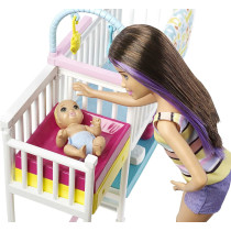 Barbie Skipper Babysitters Inc. Nap 'n' Nurture Nursery Playset with Dolls, Furniture and 10+ Pieces GFL38