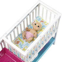 Barbie Skipper Babysitters Inc. Nap 'n' Nurture Nursery Playset with Dolls, Furniture and 10+ Pieces GFL38