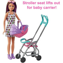 Barbie Skipper Babysitters Inc. Playset with Skipper Babysitter Doll Brunette, Stroller, Baby Doll & 5 Accessories, Toy for 3 Year Olds & Up, Mulicolor