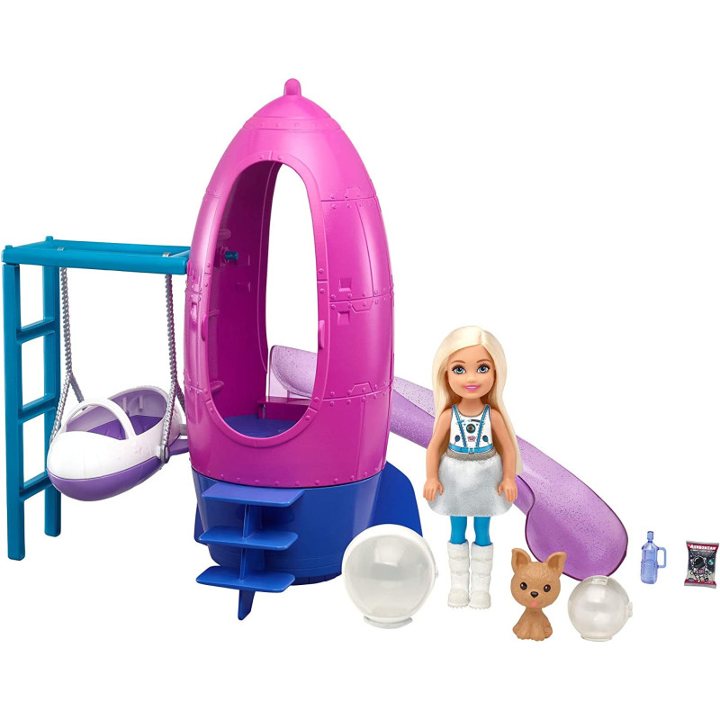 Barbie Space Discovery Chelsea Doll & Rocket Ship-Themed Playset with Puppy