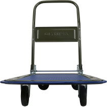 Olympia Tools 85-180 Folding & Rolling Flatbed Cart for Loading, Olive Green with Blue Bumper, 300 Lb. Load Capacity