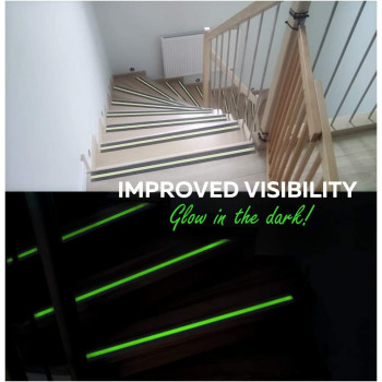 ONTWIE 16.4ft X 2'' Non-Slip Grip Tape/Glow-in-Dark - Improves Grip and Prevents Risk of Slippage on Stairs/Anti Slip Adhesive Grip for Stairs and Gaffers