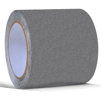 ONTWIE 16.4ft X 4 Inch Non Slip Safety Grip Tape for Stairs Steps Non Skid Tread High Traction Friction/Strong Grip Abrasive Adhesive Hazard Caution Tape- Gray (4" Width, Gray)