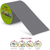 ONTWIE 16.4ft X 4 Inch Non Slip Safety Grip Tape for Stairs Steps Non Skid Tread High Traction Friction/Strong Grip Abrasive Adhesive Hazard Caution Tape- Gray (4" Width, Gray)