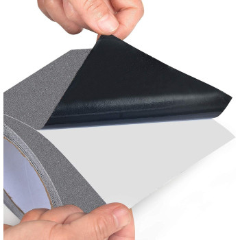 ONTWIE 16.4ft X 4 Inch Non Slip Safety Grip Tape for Stairs Steps Non Skid Tread High Traction Friction/Strong Grip Abrasive Adhesive Hazard Caution Tape- Gray (4" Width, Gray)