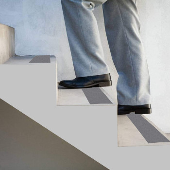 ONTWIE 16.4ft X 4 Inch Non Slip Safety Grip Tape for Stairs Steps Non Skid Tread High Traction Friction/Strong Grip Abrasive Adhesive Hazard Caution Tape- Gray (4" Width, Gray)