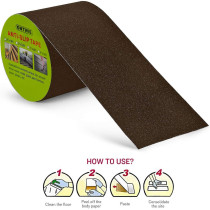 ONTWIE 16.4ft X 4 Inch Non Slip Safety Grip Tape for Stairs Steps Non Skid Tread High Traction Friction/Strong Grip Abrasive Adhesive Hazard Caution Tape(4" Width, Brown)